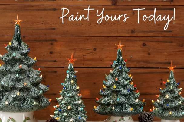 Ceramic Christmas Trees Paint Party