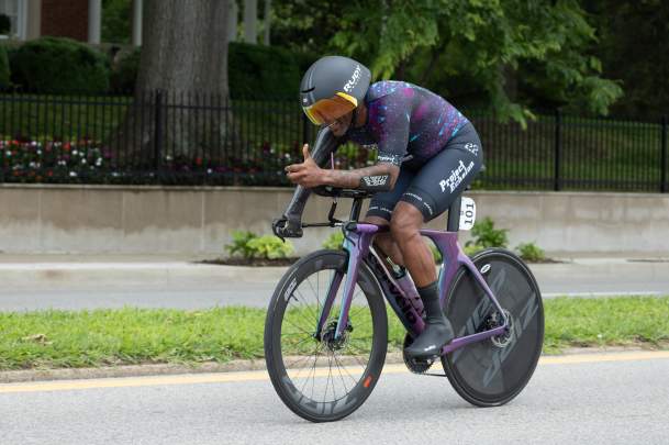 Para-Athlete Riding an Adaptive Bicycle