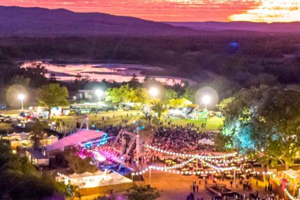 Aerial view of the Kimberley Moon Experience, part of the Ord Valley Muster in Kununurra