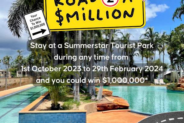 Powered sites $25 per night until 31 March 2024 & enter our Road to a Million Competition!