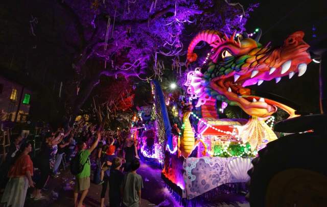 Orpheus Rolling Down St. Charles Avenue during Mardi Gras in New Orleans