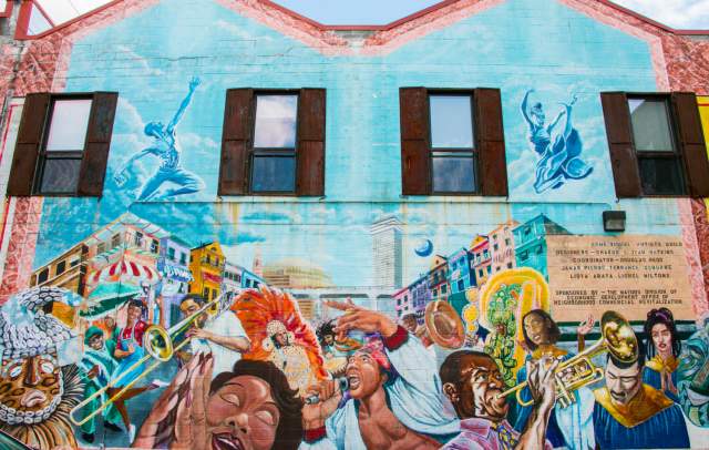 A mural on Oretha Castle Haley Boulevard