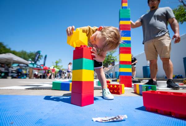 Boy playing at festival