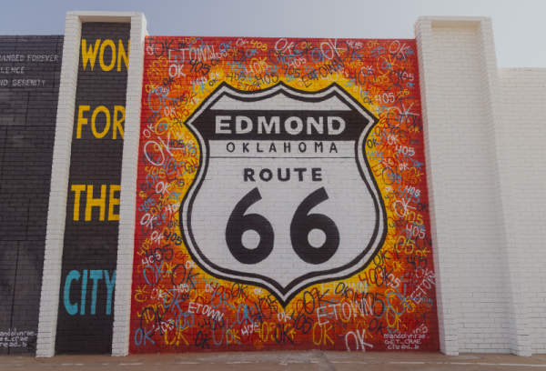 route 66 mural in Edmond, OK