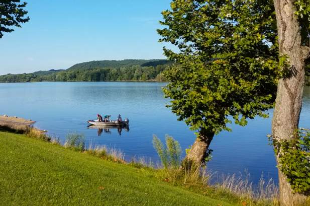 Boat Fishing on the River