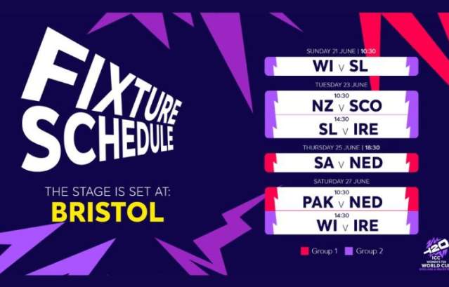 ICC Women’s T20 Cricket World Cup fixtures in Bristol