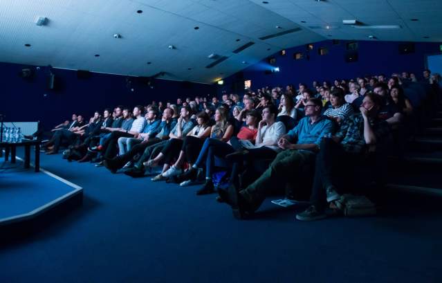 Audience watching film in cinema at Watershed - credit Encounters Festival