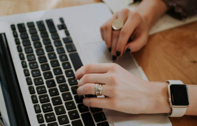 Stock Image Laptop Hands