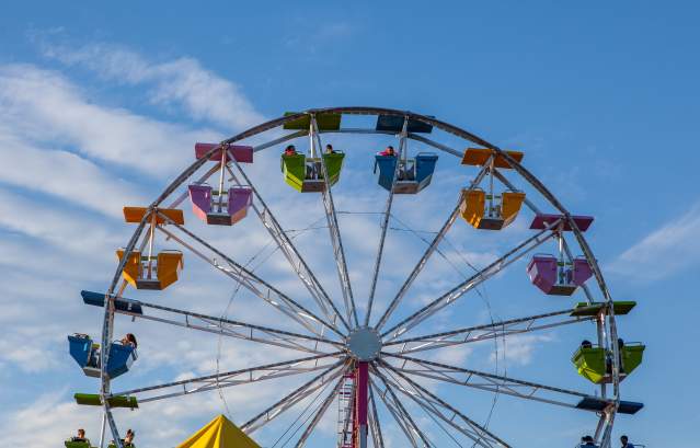 View of Colorful Ferris Wheel at State Fair of Louisiana