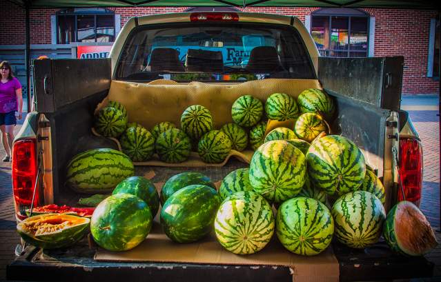 Local farmer selling watermellons at Farmers' Market in Shreveport and Bossier City