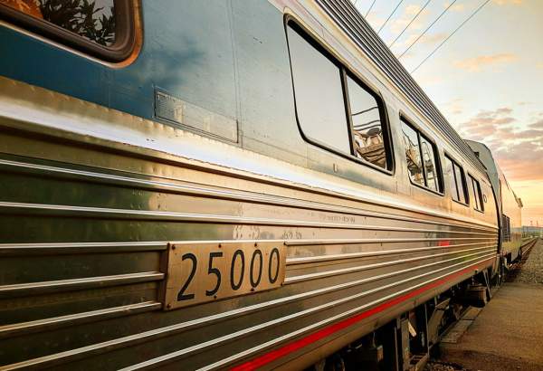 getting here amtrak train side view close up