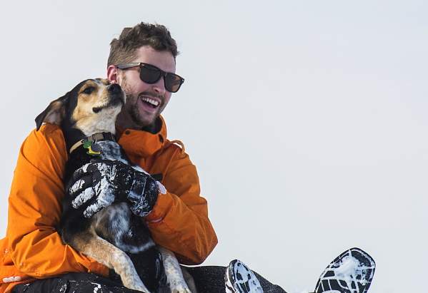 Winter Sledding with Dog