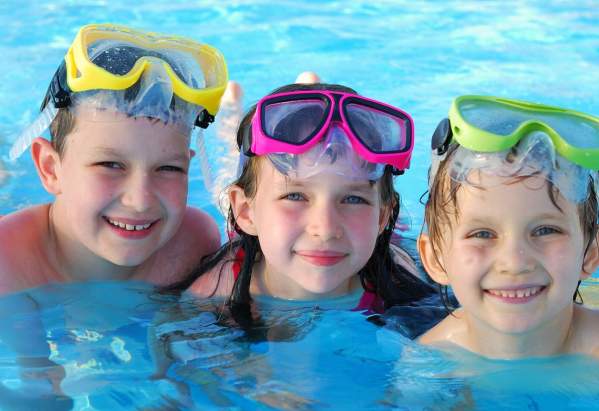 Kids in a pool