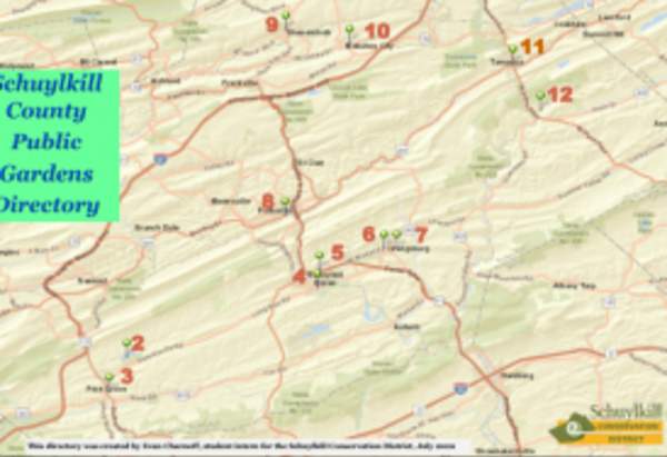 Schuykill County Public Gardens map
