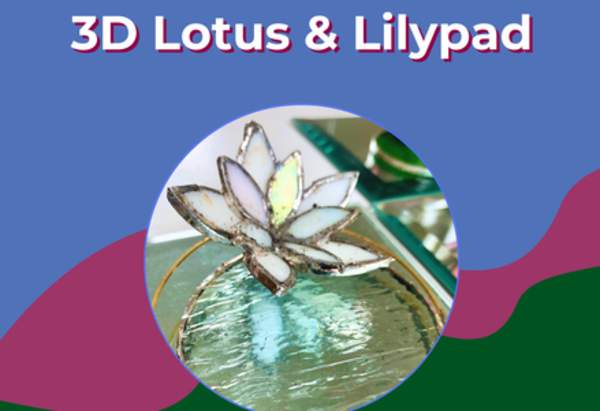 3D Lotus on a Flat Leaf Lilypad
