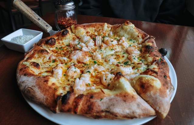 Shrimp Scampi Pizza from Osteria Rago
