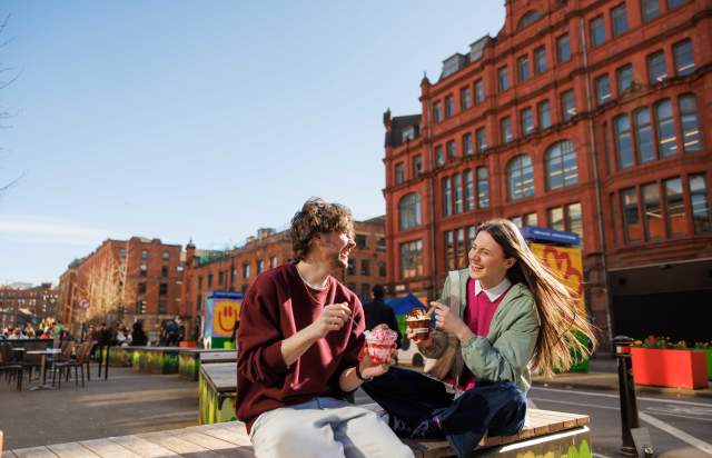 A couple with ice cream in NQ, Manchester