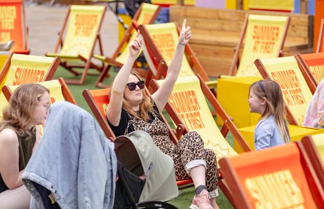 Yellow lounge chairs