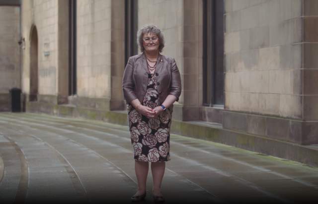 Christine Burns, retired Trans campaigner, in Manchester