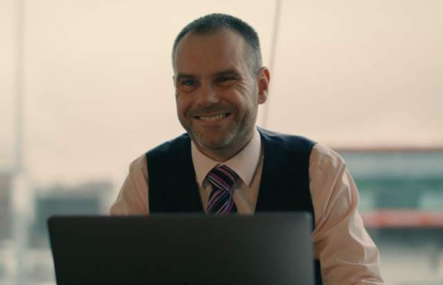 Craigh Gaskell working from Old Trafford