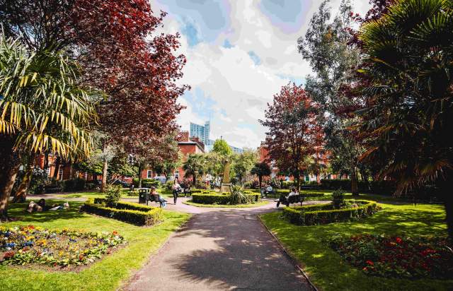 Green square in Manchester