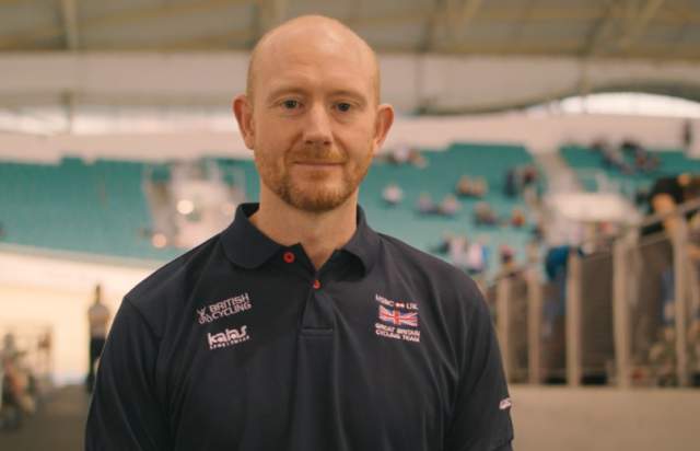 Jon Gildea in a Manchester Velodrome