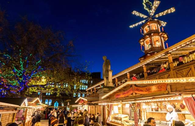 Manchester Christmas Markets at night