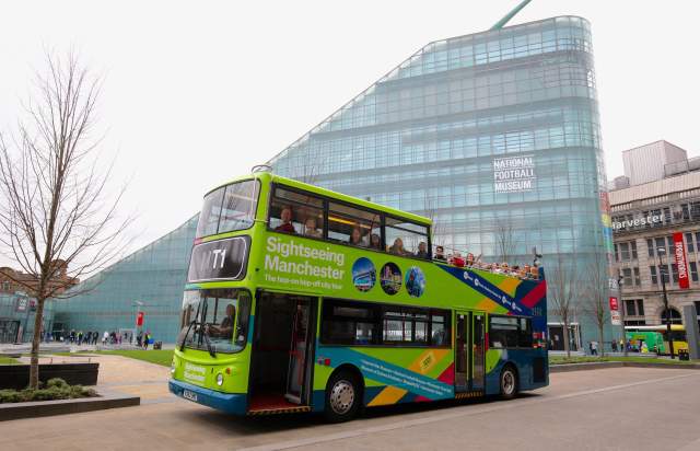 Sightseeing Manchester open top bus tour