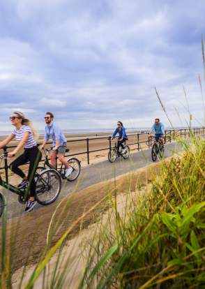 Cycling on Crosby Beach