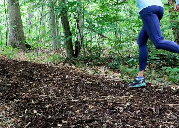 running through forest