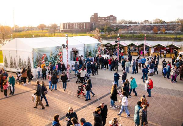 Christkindlmarket Aurora at RiverEdge Park in Aurora, Illinois