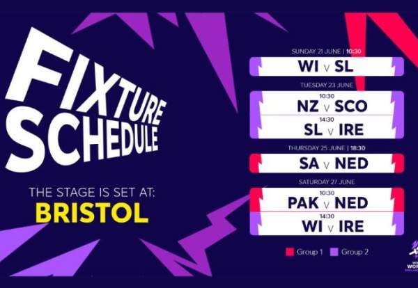 ICC Women’s T20 Cricket World Cup fixtures in Bristol