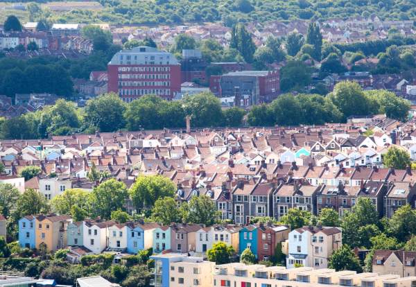 An aerial view of Bedminster in South Bristol in summer - credit Paul Box