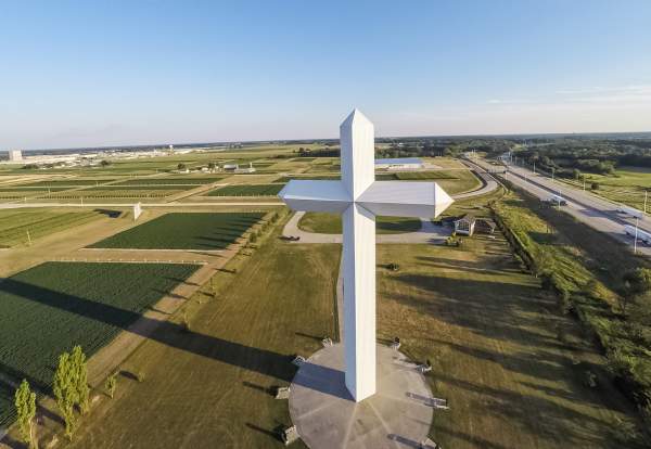Drone Shot of the Cross at the Crossroads