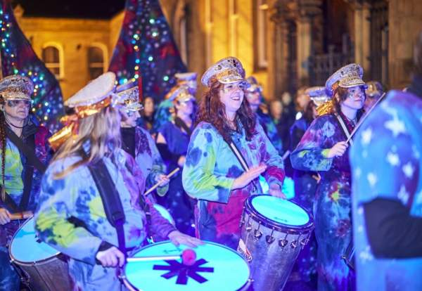 Drummers featured at Tameside Northern Lights Winter Parade