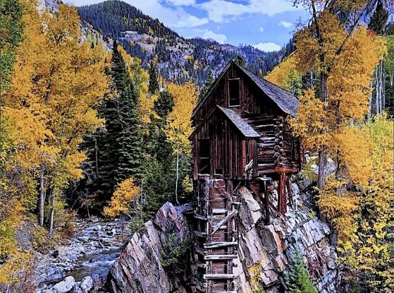 Crystal Mill Autumn Vertical by Todd Bennett