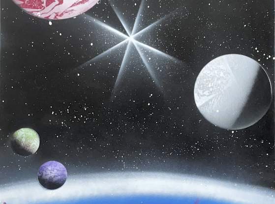 Space, Planets and Cliffs by Lionel Stone