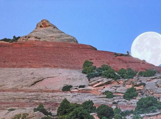 Moonset over Chocolate Chip by Rick Ahern