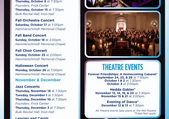 2026 Fall Fine Arts Calendar - Elmhurst University