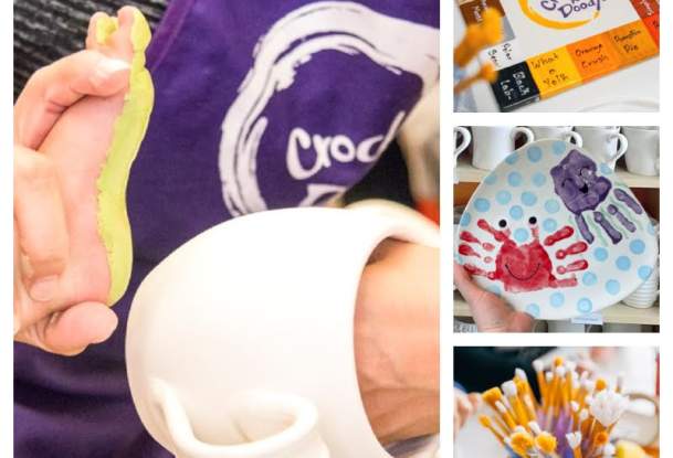 Baby Prints on Pottery: Jelly Fish & Crab Prints