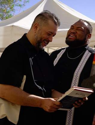 Farmers Market Book Couple Men