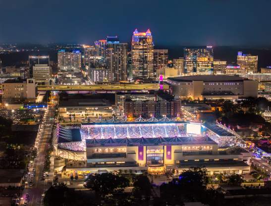 Inter&Co Stadium for Orlando City Soccer at night