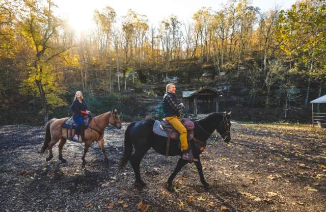 Horseback Riding Couple Forest