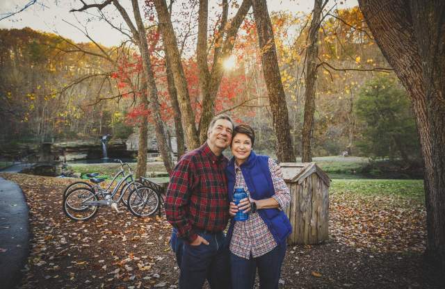 Couple enjoying fall