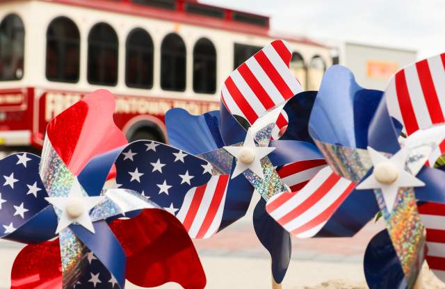 patriotic flag parade veteran downtown