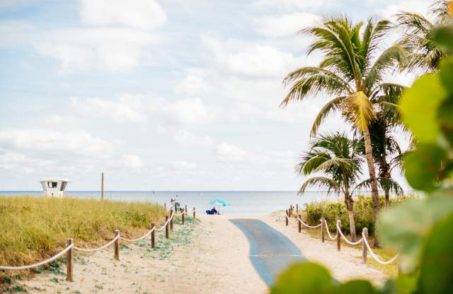 Pompano Beach Walk Way Leading to the Ocean