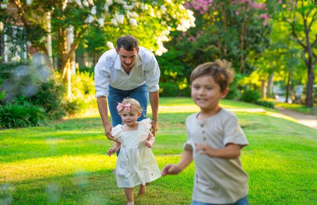 Children playing in yard