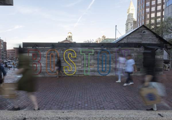 Boston sign at City Hall Plaza