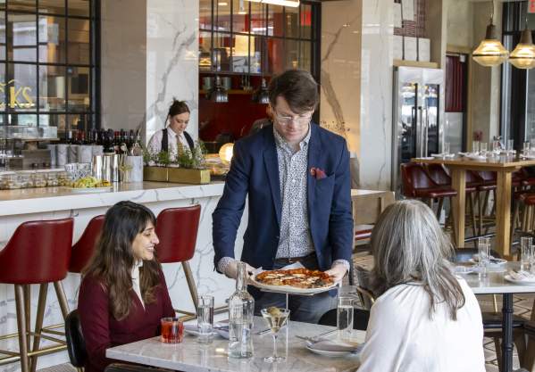 Two diners at Josephine during Dine Out Boston