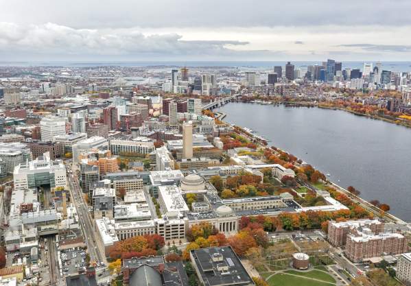MIT Campus in Fall Aerial